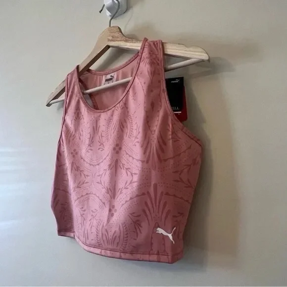 PUMA Medium Studio Printed Cropped Women's Training Tank Bra Top - Picture 8 of 8